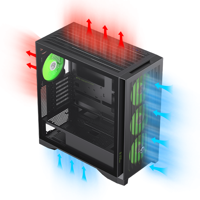 開封済未使用GAMEMAX Leader 2 BK PCケース Mesh Front PC Case GAMEMAX LEADER 2